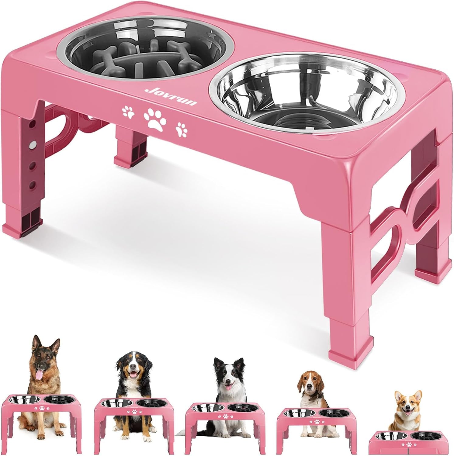 jovrun-elevated-dog-bowls-for-medium-large-size-dogs-non-slip-dog-feeder-with-1-stainless-steel-dishes-1-slow-feeder-bowl-5-heights-adjustable-raised-bowls-to-3-15-8-66-9-84-11-02-12-2