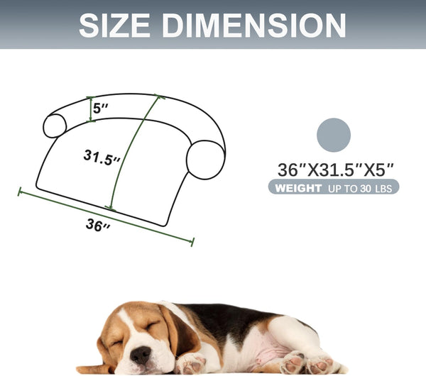 Calming Dogs/Cats Bed Mats, Dog Pad Washable Removable Couch Cover, Plush Long Fur Mat for Pets, Waterproof Lining, Perfect for Small, Medium and Large Dogs and Cats (Gradient Gray, 36"X31")2