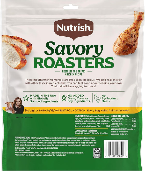 Nutrish Savory Roasters Dog Treats with Chicken, 30 Oz. Pouch (Rachael Ray) | Grain Free Recipe with No Added Corn or Soy Ingredients, Veterinarian Reviewed Formula, Resealable Bag9