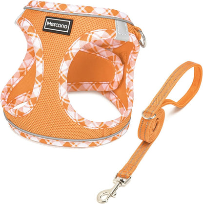 Mercano Soft Mesh Dog Harness and Leash Set, Step-In Reflective Breathable Lightweight Vest Harnesses with Safety Buckle for Small Dogs, Cats (Pink, S)10