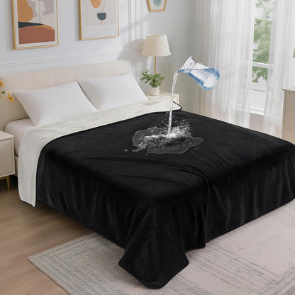 LOOBANI Waterproof Blanket for Bed, Soft Flannel Twin Bed Blanket 60" X 80" | Dog Pet Blankets for Large Dogs, Reversible Spill-Proof Throw for Couch Cover, Movie Time, Camping, Travel, Noise Free, Grey19