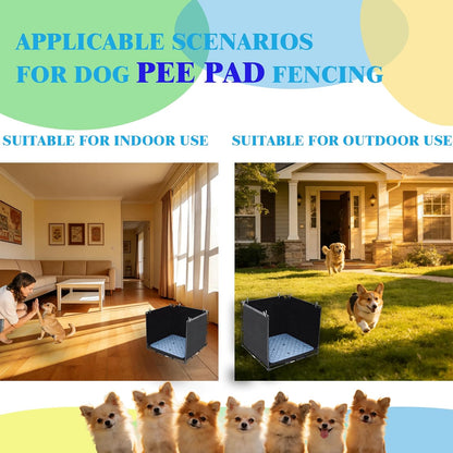 Dog Pee Pad Holder Tray with Washable Pee Pad - Foldable Indoor Potty Station for Small to Medium Dogs, 23.62"X23.62"X17.72",Portable & Reusable Litter Box with High Walls (Small)4