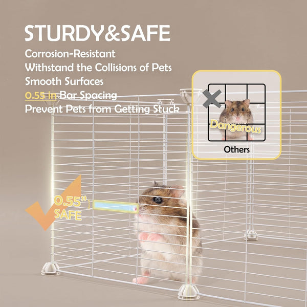 MEEXPAWS Guinea Pig Cages Small Animal Playpen Large 42" L X 28" W X 28" H | with Waterproof PVC Liner & Washable Pee Pad &Storage Space, C&C Cage for Guinea Pigs Indoor Pet Enclosure Wire Yard Playpen6