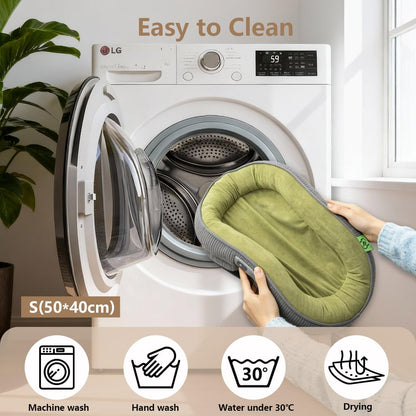 Washable Pet Cushion Cat Dog Bed Small Medium,Memory Foam Pet Puppy Dog Crate Beds Cushion for Small Medium Dogs Indoor Cats Crate Pad,Pet Dog Cat Crate Mat with Detachable Bottom and Bolster Cushion6