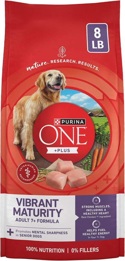 Purina ONE High Protein Dry Senior Dog Food plus Vibrant Maturity Adult 7 plus Formula - 8 Lb. Bag1