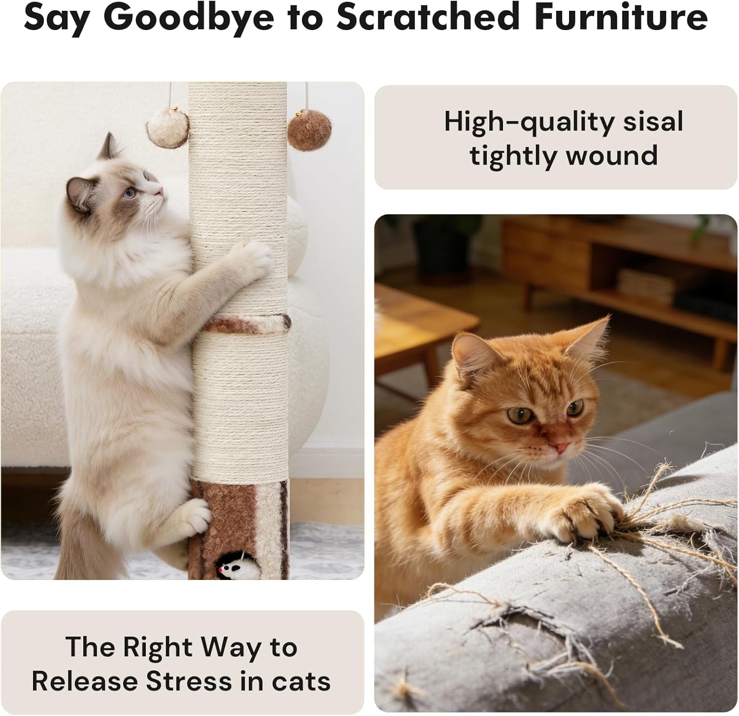 woochpet-cat-scratching-post-heavy-duty-green-sisal-scratcher-with-cat-toys-protect-furniture-modern-boho-cat-post-for-indoor-large-cats-cat-ball-track