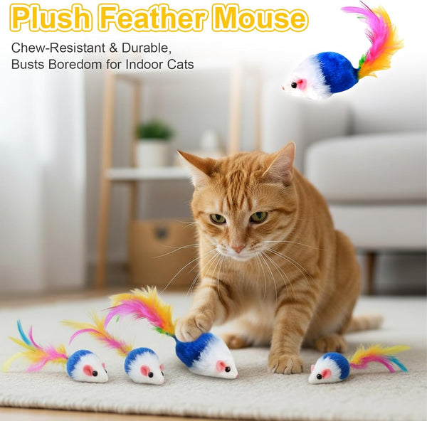 2-Pack USB Rechargeable Smart Cat Toy Ball, 360° Rotation Automatic Moving Chase Toy, Obstacle Avoidance Interactive Play with 4 Spiral Springs, Enrichment Toys for Indoor Cats, Puppies & Small Dogs5