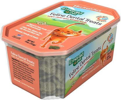 Emerald Pet Grain-Free Cat Dental Treats with Salmon – Crunchy Natural Dental Treats for Cats to Clean Teeth, Freshen Breath, and Reduce Plaque & Tartar – 11 Oz Tub4