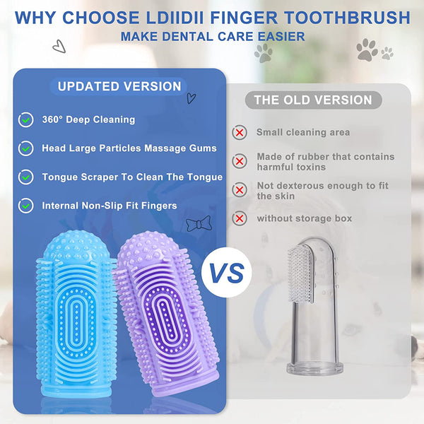 Dog Toothbrush 4 Pack Dog Tooth Brushing Kit Dogs Finger Toothbrush for Teeth Cleaning & Dental Care Cat Toothbrushs Doges Tooth Brush Puppy Toothbrushs Pet Toothbrushes Finger Brush4