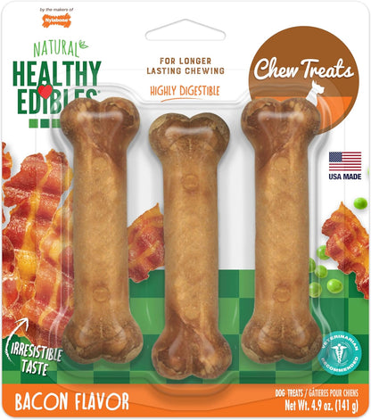 Nylabone Healthy Edibles Dog Treats Variety Pack, Small, 3 Count | Roast Beef, Chicken, & Bacon Flavor, Natural Dog Treats, USA Made, Highly Digestible, Dog Bones for Small Dogs up to 25 Lbs15