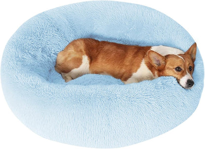 JOLLYVOGUE Small Dog Bed, Calming Soft Anti-Anxiety Donut Cat Bed, Washable round Fluffy Cushion for Small and Medium Pets (20")47