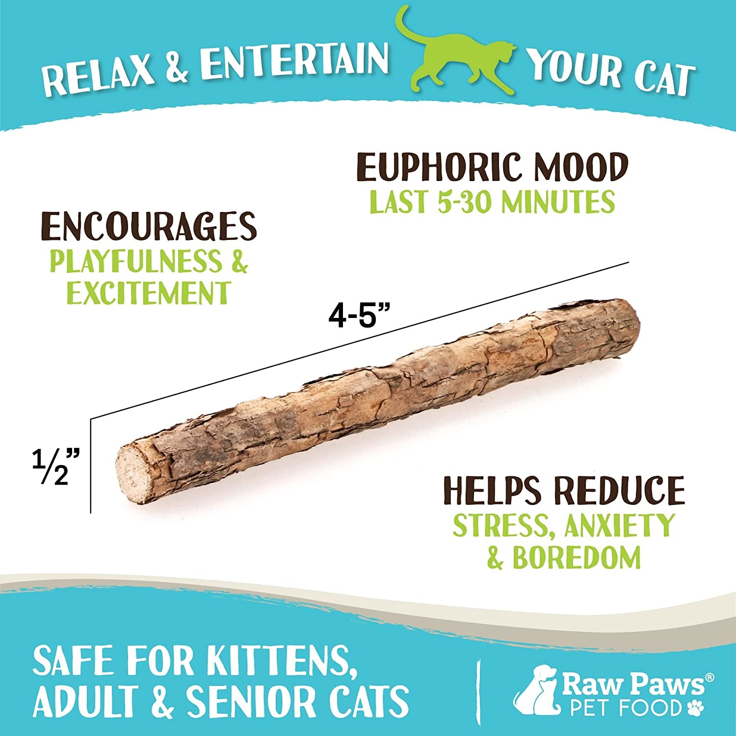 raw-paws-silvervine-sticks-for-cats-30-count-dental-cat-chew-stick-catnip-alternative-matatabi-cat-toy-silver-vine-sticks-indoor-cat-enrichment-chewing