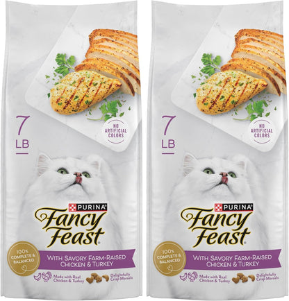 Fancy Feast Purina Farm-Raised Chicken & Turkey Dry Cat Food, 7 Lb. Bag15