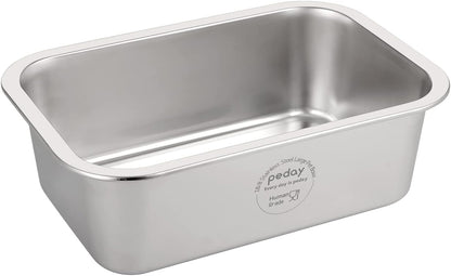 PEDAY 1.2 Gallon Large Dog Water Bowl | 18/8 Human Grade Stainless Steel - Silver Classic1
