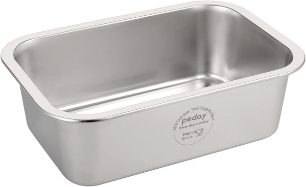 PEDAY 1.2 Gallon Large Dog Water Bowl | 18/8 Human Grade Stainless Steel - Silver Classic1