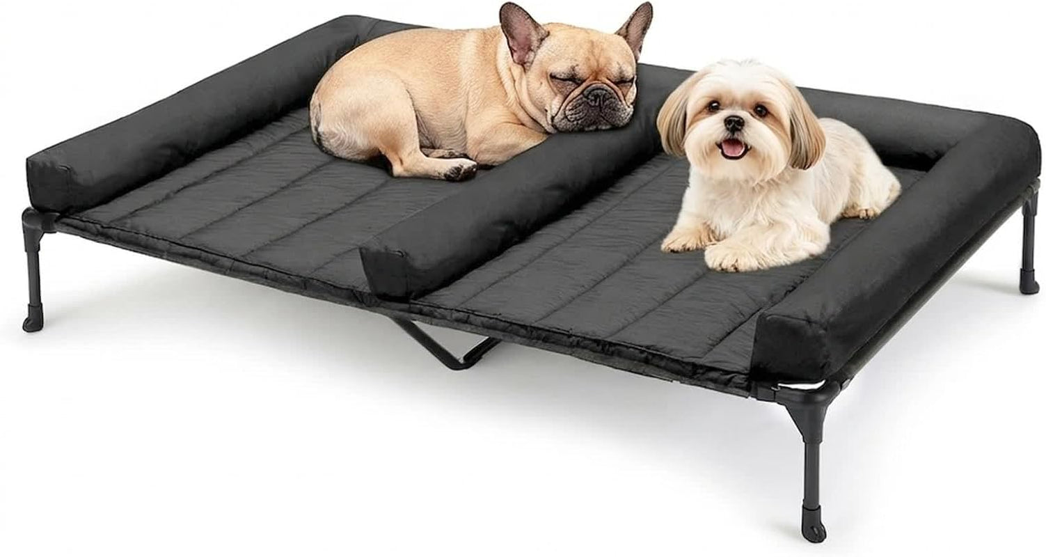 veehoo-elevated-dog-bed-for-2-dogs-cooling-raised-dog-bed-with-bolster-mat-outdoor-double-dog-bed-with-removable-waterproof-cushion-breathable-mesh-non-slip-feet-for-outdoor-indoor-49-brown