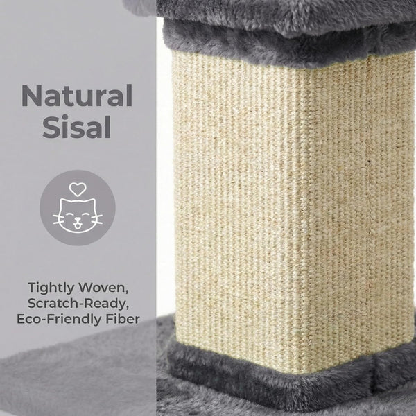 Fansafurn Tall Cat Scratching Post, 32'' Heavy Duty and Thick Scratching Post, Scratching Post for Adult Cats, Thick Sisal Rope with Hanging Ball, Grey5