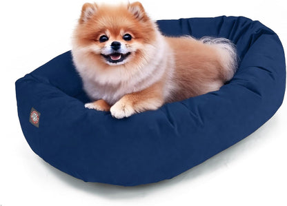 Majestic Pet 32 Inch Suede Calming Dog Bed Washable – Cozy Soft round Dog Bed with Spine Support for Dogs to Rest Their Head - Fluffy Donut Dog Bed 32X23X7 (Inch) - round Pet Bed Medium – Sage43