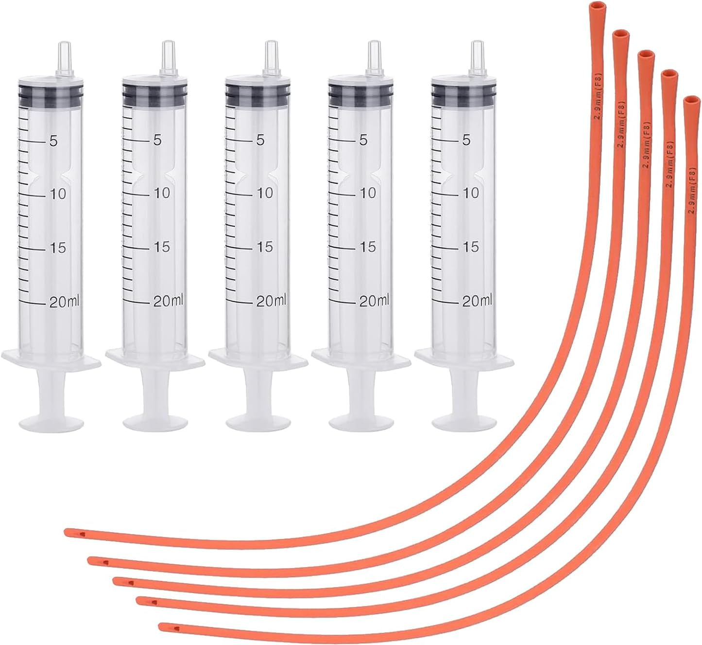 5-set-puppy-kitten-feeding-tube-kit-include-5-pack-8-fr-red-rubber-puppy-feeding-tube-and-5-clear-kitten-syringe-for-lamb-goat-sheep-puppy-kitten-whelping-feeding-watering-20ml