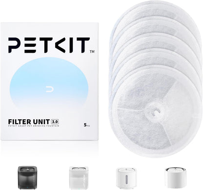 PETKIT Upgraded Filter Units 3.0 for PETKIT Cat Water Fountain 5 Pcs | Replacement Fountain Filters for Eversweet 2S/3/3 Pro,Eversweet Solo/Solo2/Solo SE & CYBERTAIL1