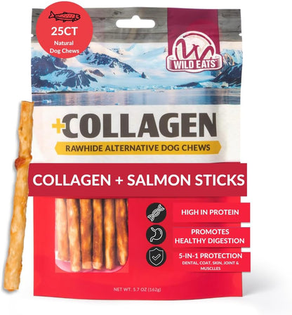 Wild Eats Real Duck Collagen Bully Sticks for Dogs, 25 Pack, Rawhide Free | No Hide Chew Treat Made without Grain, 5 Inch Size, High Protein, Satisfies Natural Gnawing Urges, Suits All Breeds12