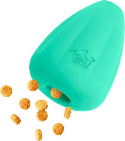 Chew King by Mammoth Premium Treat Dispensing Dog Toy, Durable Natural Rubber Chew Toy, Safety Air Vent, Interactive Enrichment Toy for Aggressive Chewers, Large Pack of 2- Teal3