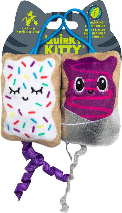 Quirky Kitty Flingin Purr Tarts Catnip Filled Interactive Cat Toys, 2 Pack | Pastry Themed Pair Made for Tossing Games, Sparks Batting, Chasing and Playful Energy in Felines during Active Daily Sessions1
