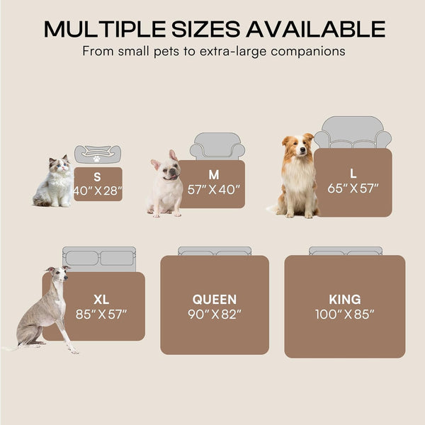 Luciphia Waterproof Pet Blanket, Liquid Pee Proof Dog Blankets for Sofa Bed Couch, Reversible Sherpa Fleece Furniture Protector Cover for Small Medium Large Dogs Cats,Khaki Small（40" X 28"）7