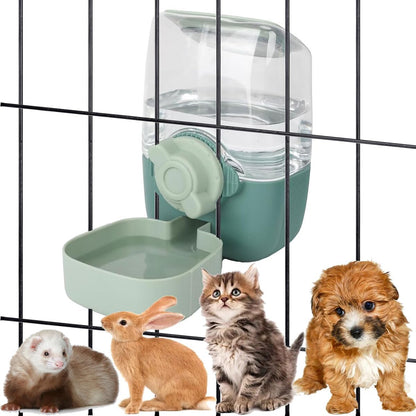 35Oz Hanging Automatic Rabbit Water Dispenser, Cage Water Bottle Auto Gravity Pet Water Station for Small Animals, Puppy Kitten Rabbit Chinchilla Hedgehog Ferret, 1L(Green)1