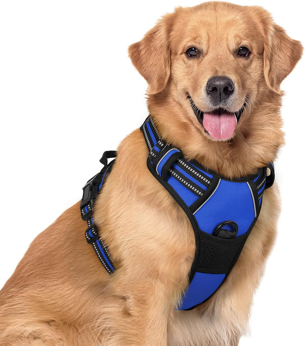 Rabbitgoo Dog Harness, No Pull for Large Dogs with 2 Leash Clips, Pet Vest | No Choke with Handle, Adjustable Soft Padded, Reflective, Easy Control for Walking, Black, Large126