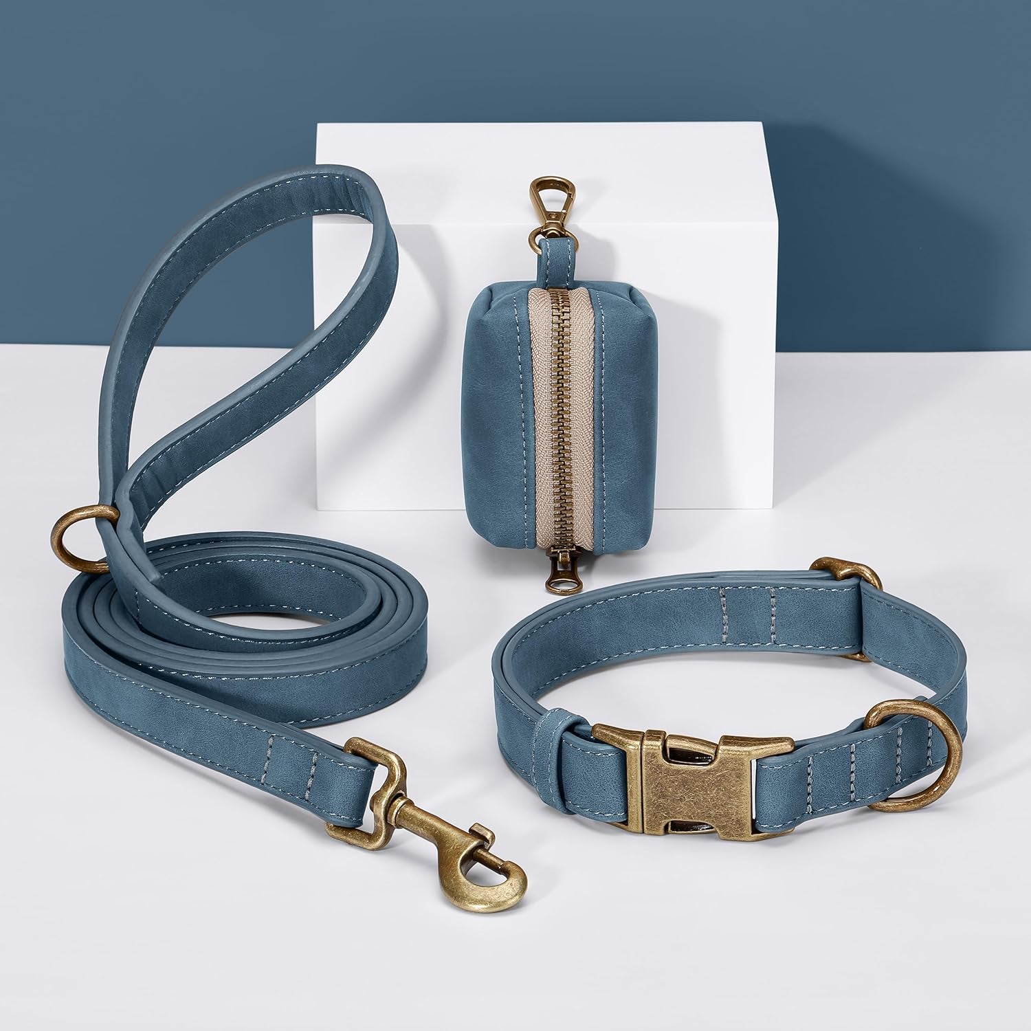 didog-soft-pu-leather-dog-collar-for-small-dogs-quick-release-blue-s-comfort-for-daily-walking-backyard-stylish-for-photography-metal-buckle-d-ring-easy-wipe-clean-adjustable-neck-10-15