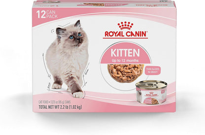 ROYAL CANIN Feline Health Nutrition Kitten Thin Slices in Gravy Cat Food, 3 Oz (Pack of 12) | for Growing Kittens, Tender Thin Slices, Savory Gravy Formula, Twelve Individual 3 Oz Cans1