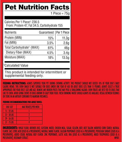 Milk-Bone Comfort Chews, Unique Chewy Texture & Real Beef, 16 Dog Chews | 40.8-Oz. Bag, for Dogs 15-75 Lbs., Rawhide-Free Dog Chews, Made with Real Beef7
