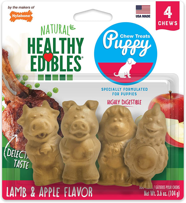 Nylabone Healthy Edibles Puppy Dog Treats, Lamb & Apple Flavor, 12 Count | Natural Puppy Treats, USA Made, Highly Digestible, Vet Recommended, Small Dog Treats for Puppies up to 25 Lbs14