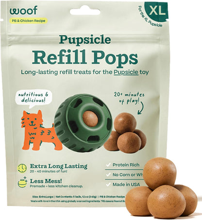 WOOF Pupsicle Peanut Butter & Beef Refill Pops Dog Treats, Large, 7 Count | for Large Pupsicles, Peanut Butter & Beef Flavor, Long-Lasting Treats, Pre-Made Pops, Wholesome Ingredients, Shelf Stable27