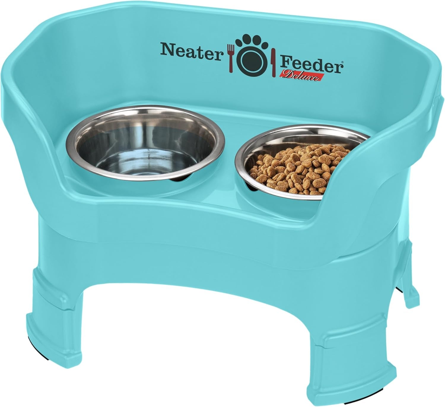 neater-feeder-deluxe-mess-proof-elevated-dog-bowls-for-small-dogs-up-to-19-lbs-2-height-adjustable-6-7-5-no-spill-raised-dog-bowl-stand-stainless-steel-food-bowl-set-made-in-usa-cappuccino