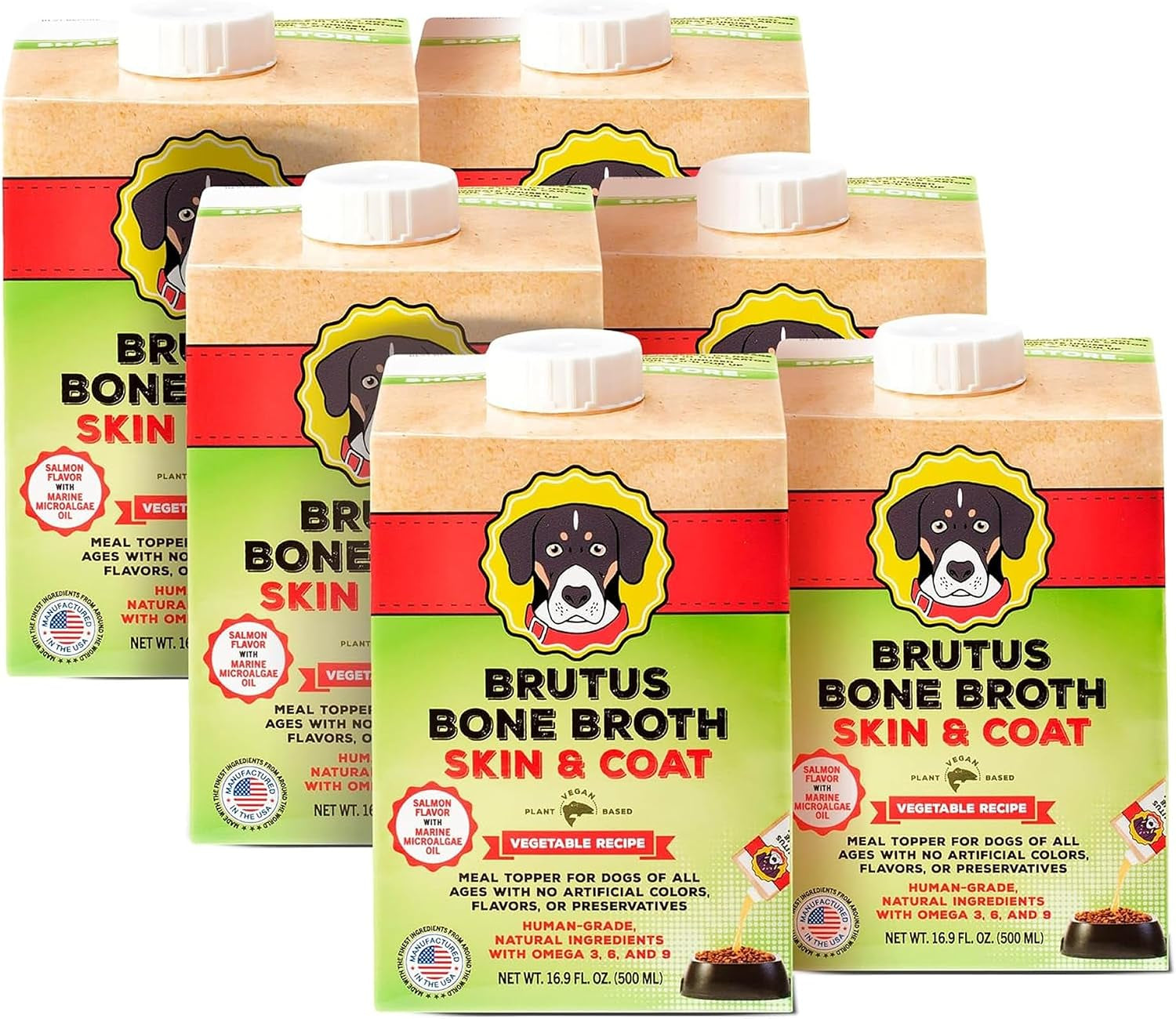 brutus-beef-bone-broth-for-dogs-all-natural-dog-bone-broth-with-liquidchondroitin-glucosamine-turmeric-human-grade-dog-food-toppers-for-picky-eaters-tasty-nutritious-16-9oz-pack-of-6