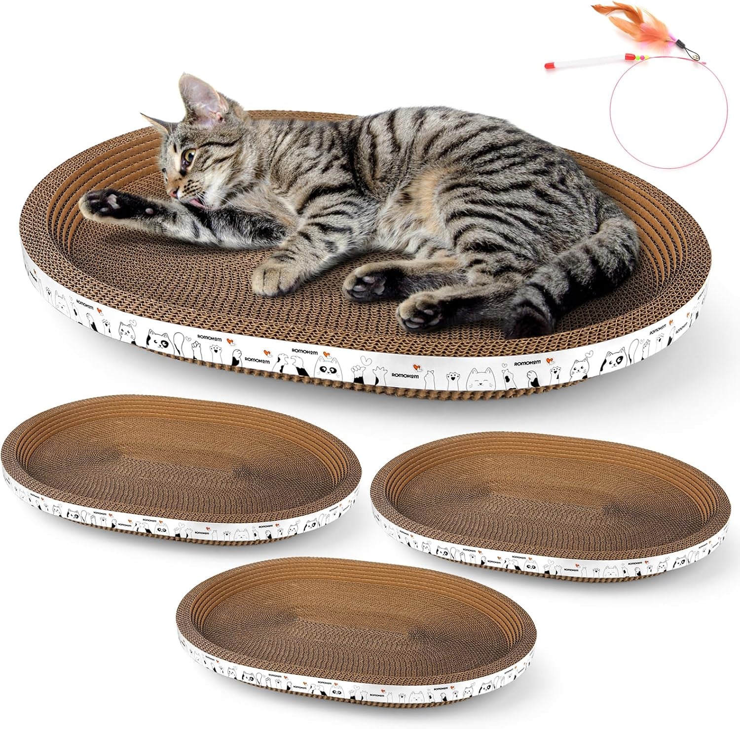 oval-cat-cardboard-scratcher-with-lounger-bed-high-density-kitty-cat-scratching-pad-for-indoor-cats-grinding-claws-ergonomic-curved-furniture-couch-cat-scratch-protector-17-3-13-6-4-5