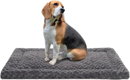 Washable Dog Bed Mat Ultra Soft Dog Crate Pad Comfy Fluffy Pet Kennel Beds Sleeping Mattress for Large Jumbo Medium Small Dogs, 36 X 23 Inch, Gray1