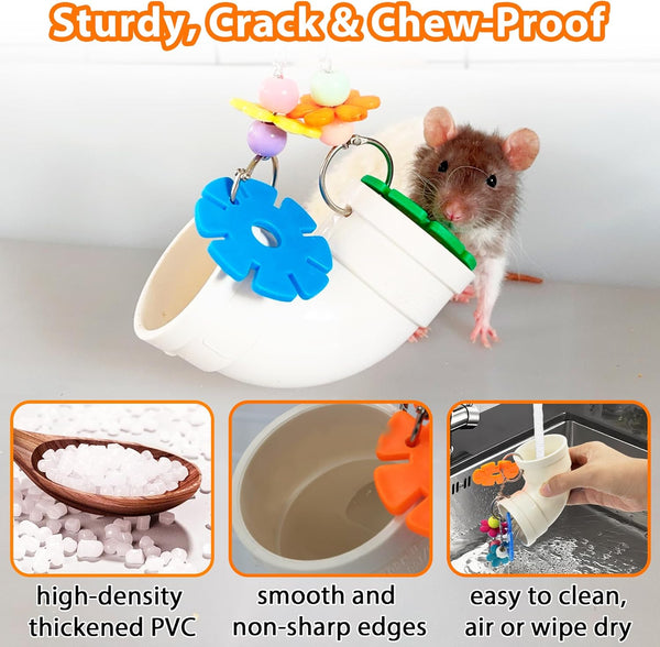 Rat Enrichment Foraging Toy, Wide Opening for More Treats, Easy-Clean | Slow Feeder Hanging Fancy Cage Puzzle Toy for Rats & Mice, Inspires Foraging Instincts to Relieve Boredom and Keep Healthy2