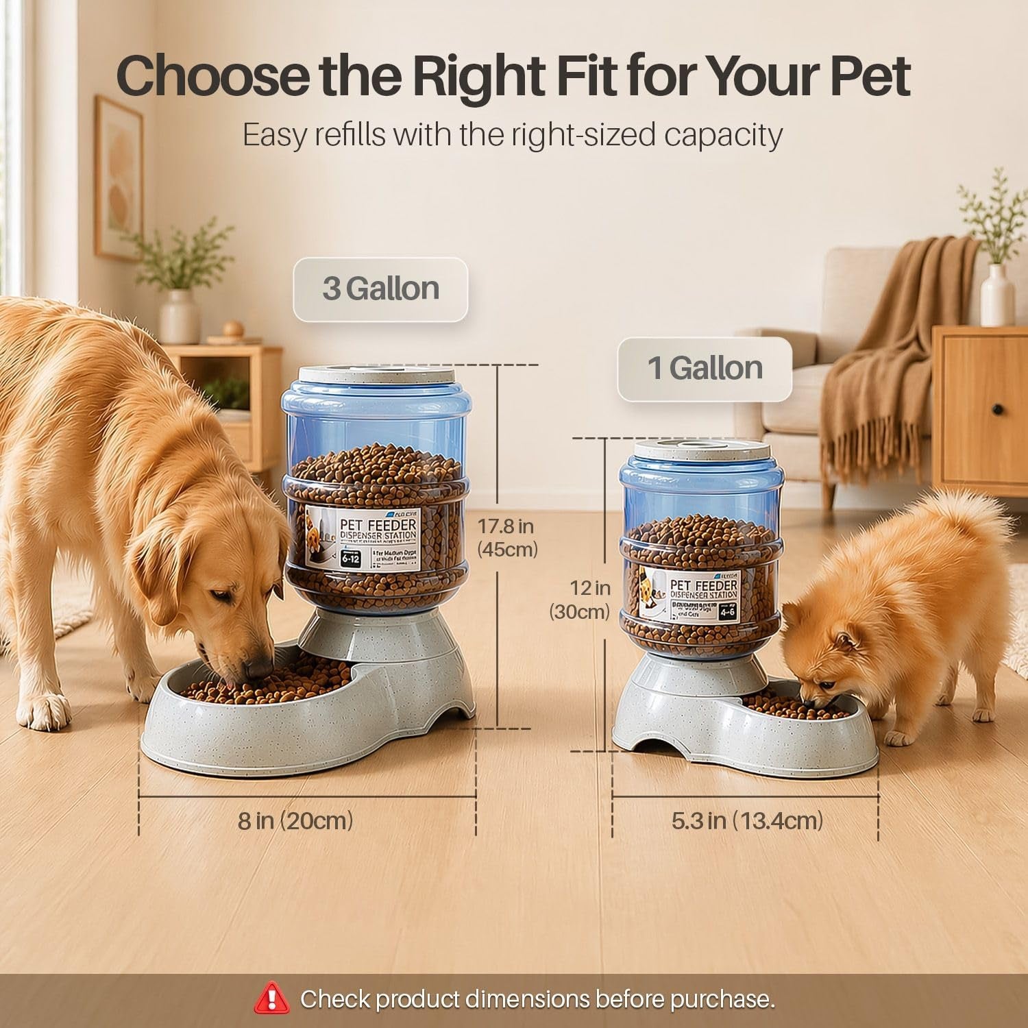flexzion-gravity-pet-feeder-dog-and-cat-food-dispenser-1-gallon-capacity-self-replenishing-dry-food-station-with-non-skid-feet-and-a-carry-handle-holds-approximately-4-6-lb-of-kibble