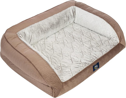 Serta Orthopedic Supportive Foam Quilted Couch Dog Bed with Soft Bolsters (Slate Gray) X-Large13