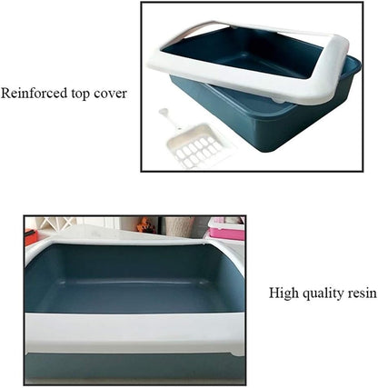 Dog Potty Training Toilet ﻿ Semi-Enclosed Cat Toilet Open Litter Pot Urinal Small Pet Supplies(Blue)4