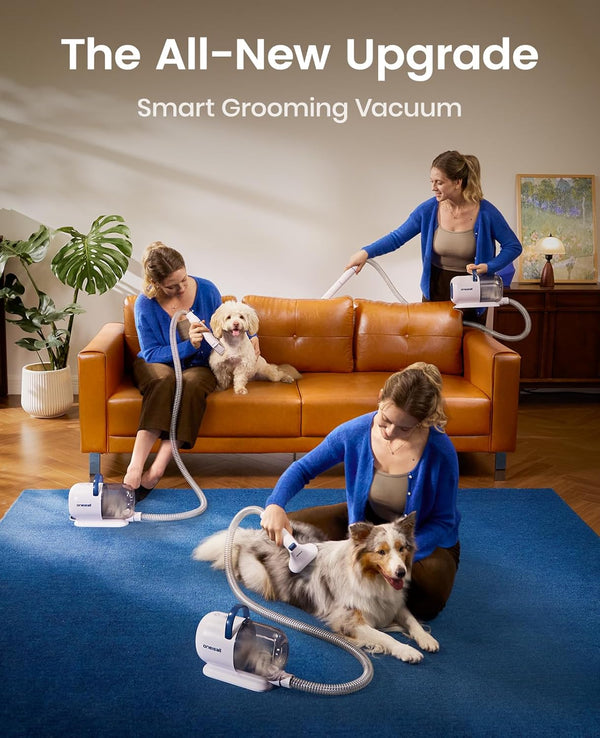 Oneisall Dog Grooming Vacuum - 15000Pa Suction, Captures 99% Pet Hair to Reduce Shedding, Dog Grooming Clippers & Quiet Brush (≤59Db) with 4 Accessories, 2L Dust Canister for Home Cleaning2