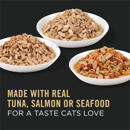 Purina Pro Plan High Protein Cat Food Complete Essentials Wet Cat Food Seafood Favorites Variety Pack 3 Ounce (Pack of 24)2
