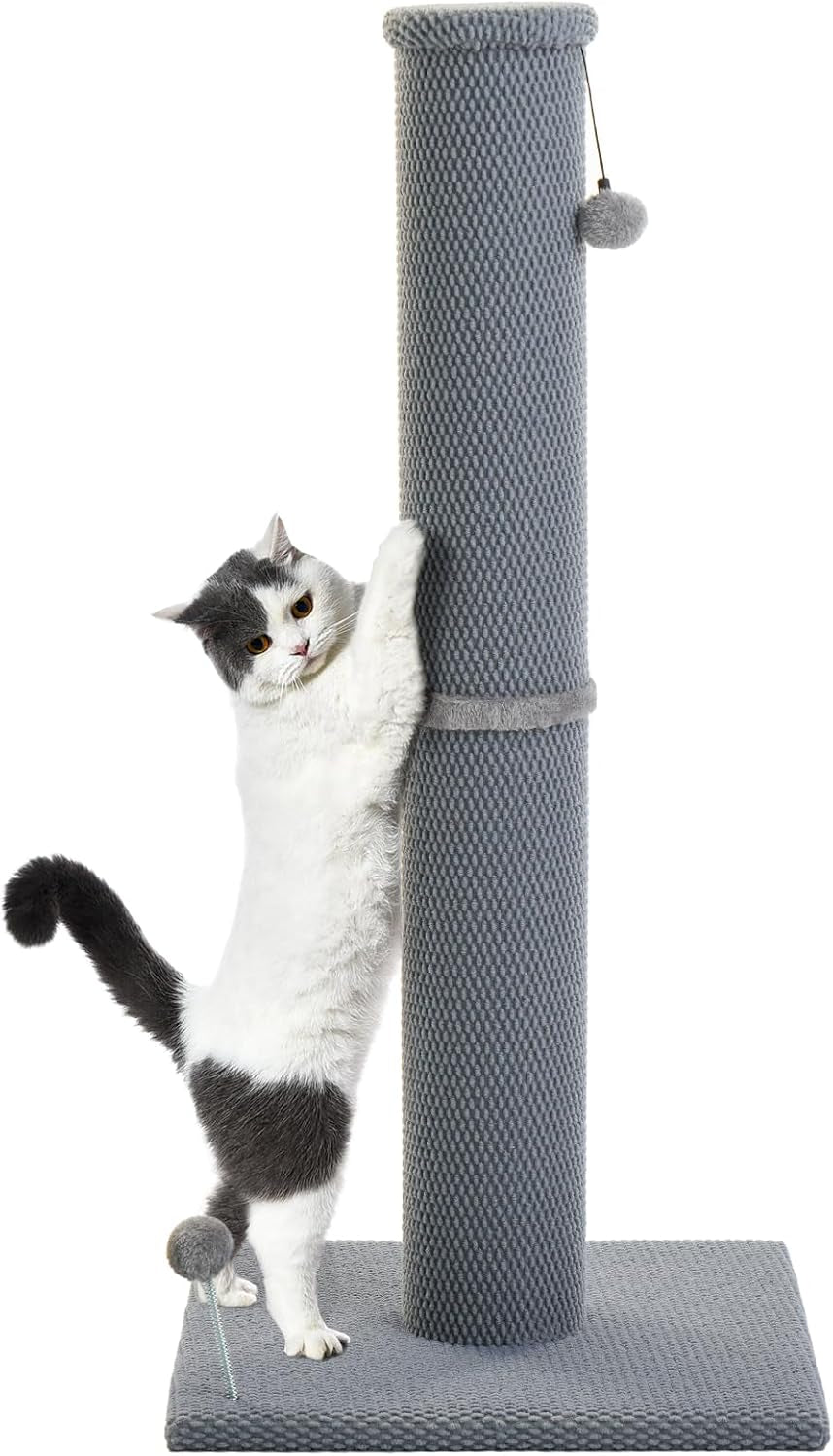 cat-craft-cat-scratching-post-carpet-scratching-post-41-for-indoor-cats-tall-cat-scratch-post-carpet-cat-scratcher-with-replaceable-toys-sturdy-base-large-gray-41in-tall-short-plush-scratch-post-stable-base-interchangeable-play-toys-for-indoor-cats-to-avoid-furniture-scratching
