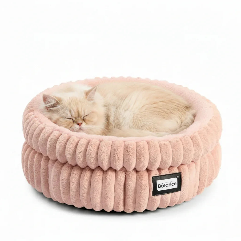 fluffy-cat-sleeping-in-cozy-pink-corduroy-pet-bed-with-balance-tag