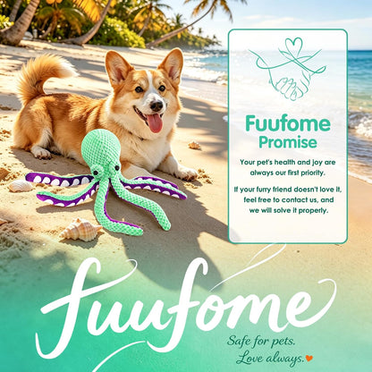 Fuufome Octopus Squeaky Dog Toys for Puppy, Small and Medium Large Breed | Tough Soft Fabric, Interactive Daily Companionship, Tug of War Doggie Toy, Training Reward, Birthday Gift7