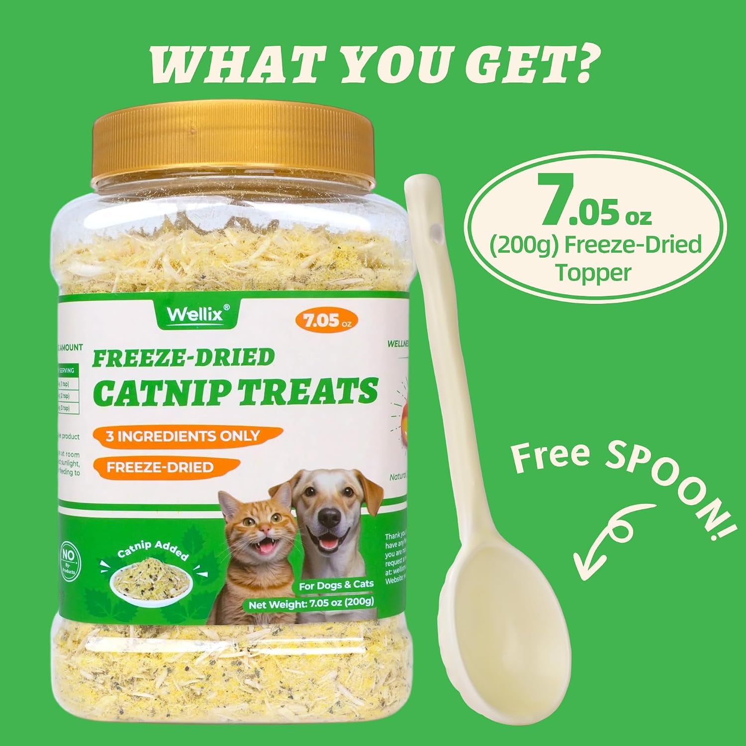 wellix-freeze-dried-catnip-dog-cat-food-topper-7-05oz-freeze-dried-cats-and-dogs-treats-with-egg-yolk-chicken-for-appetite-stimulant-low-calorie-catnip-treats