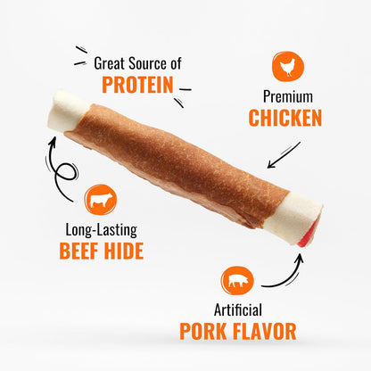 Good 'N' Fun Rolls Long-Lasting Dog Treat, for Large Dogs, with Real Proteins, Beef Hide and Premium Chicken, Supports Dental Health, Mental Stimulation, 6 Count2